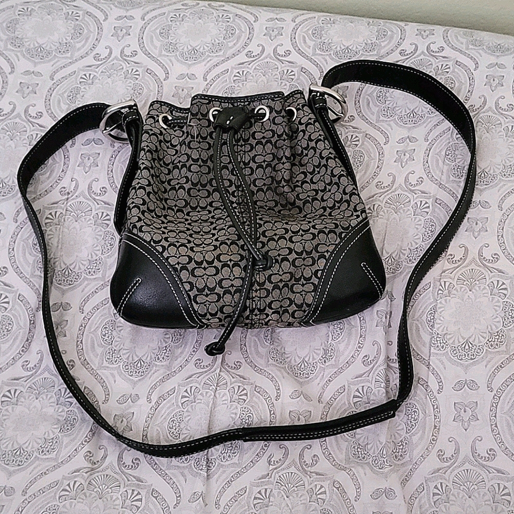 Sale!Black & Grey Crossbody Coach Purse